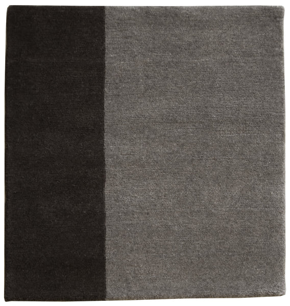 stair landing rug natural un-dyed black and gray wool