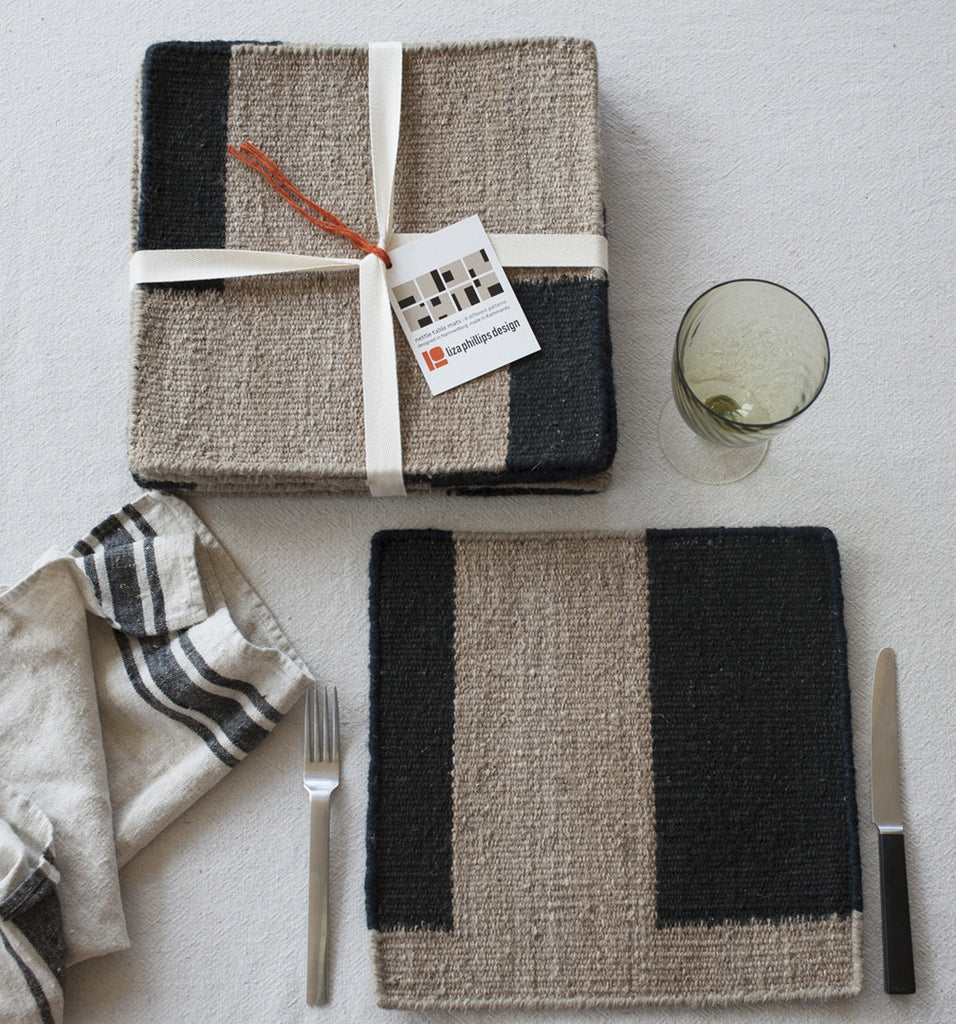 Table Squares handmade table mats Liza Phillips Design