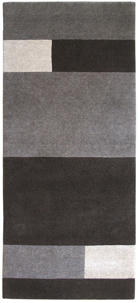 carpet runner rug natural un-dyed black, gray and light wool